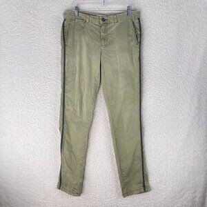 Anthropologie Tan Chino Relaxed Straight Leg Pants Womens Casual Size 28‎